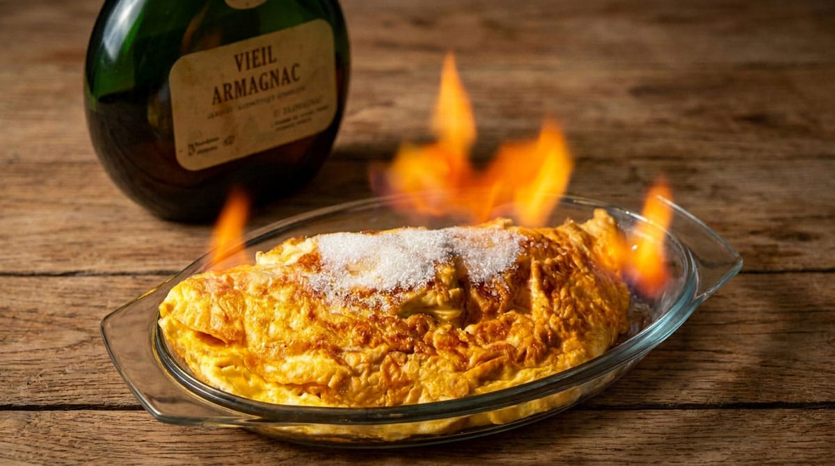 Omelette flambée