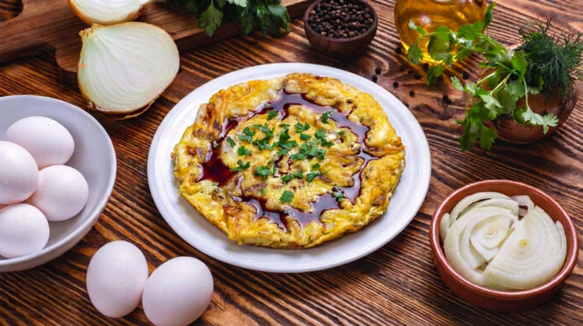 omelette lyonnaise aux oignons