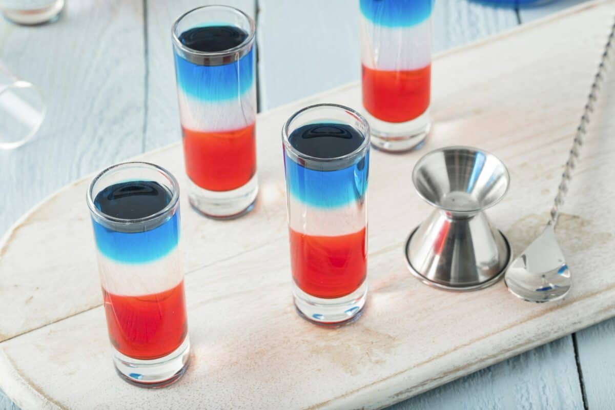 Patriotic Red White and Blue Shots