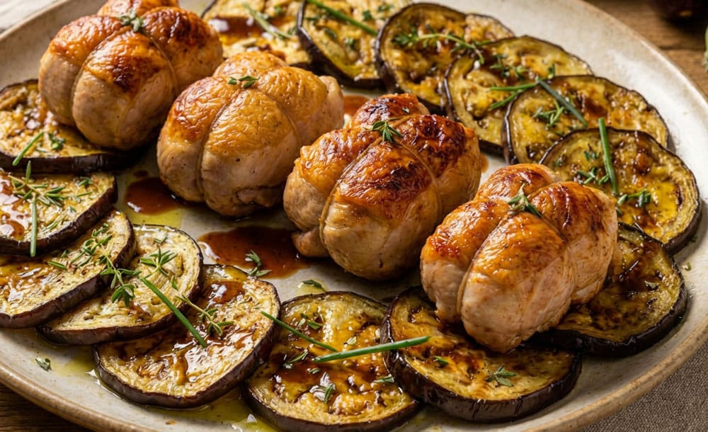 Paupiettes de dinde aux aubergines