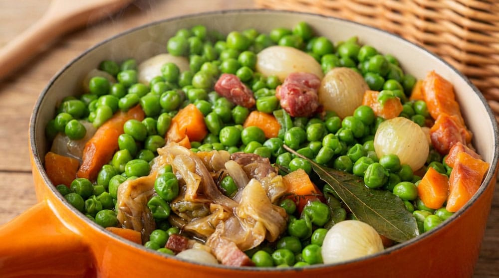 Petits pois à la paysanne