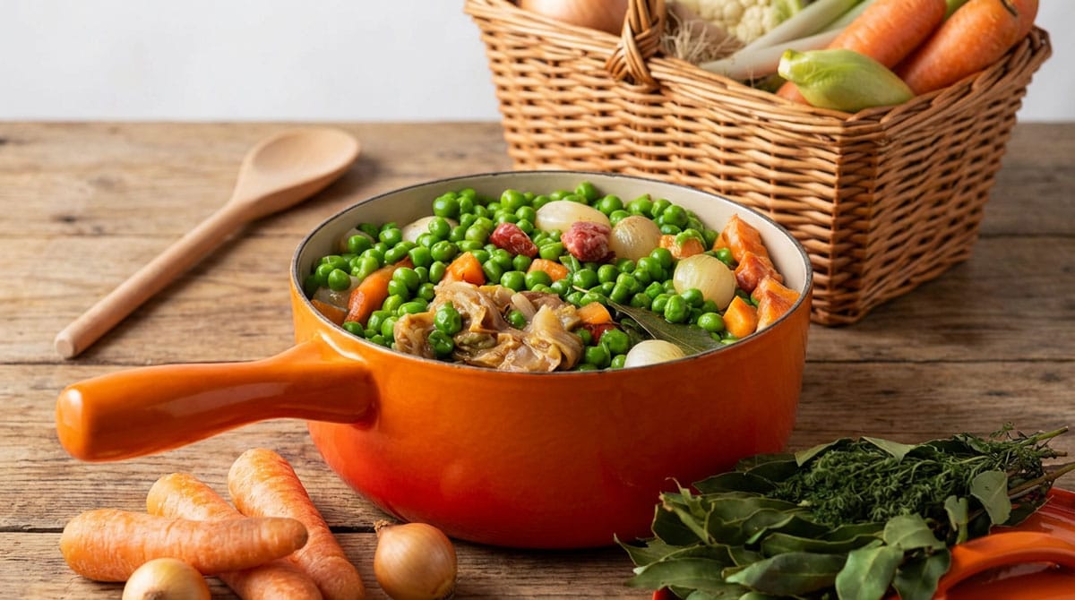 Petits pois à la paysanne