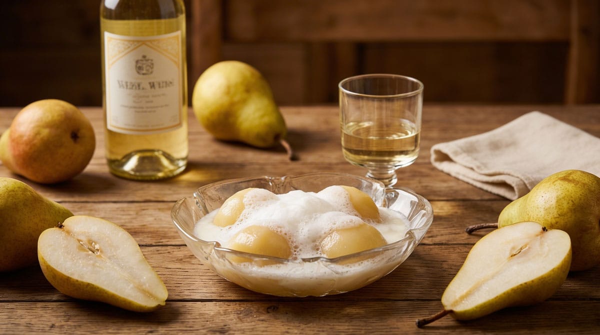 Poires au vin blanc