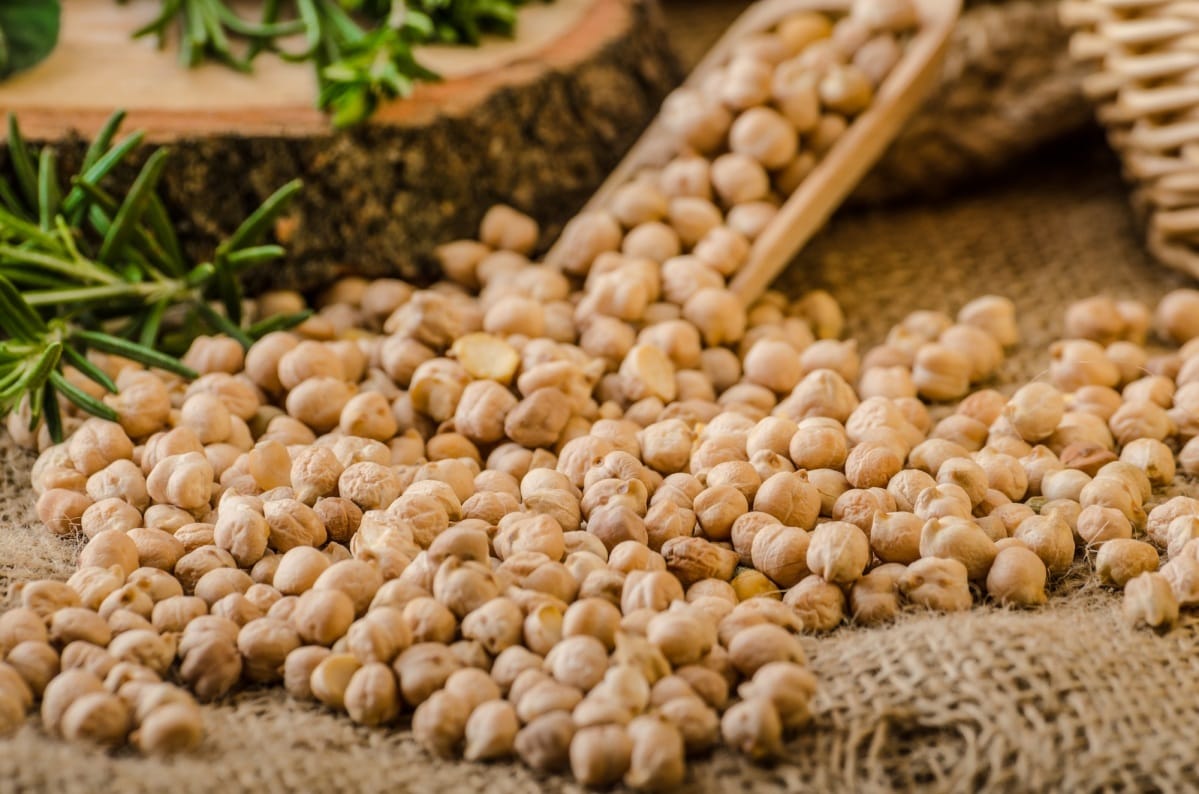 Pois chiches crus et sains
