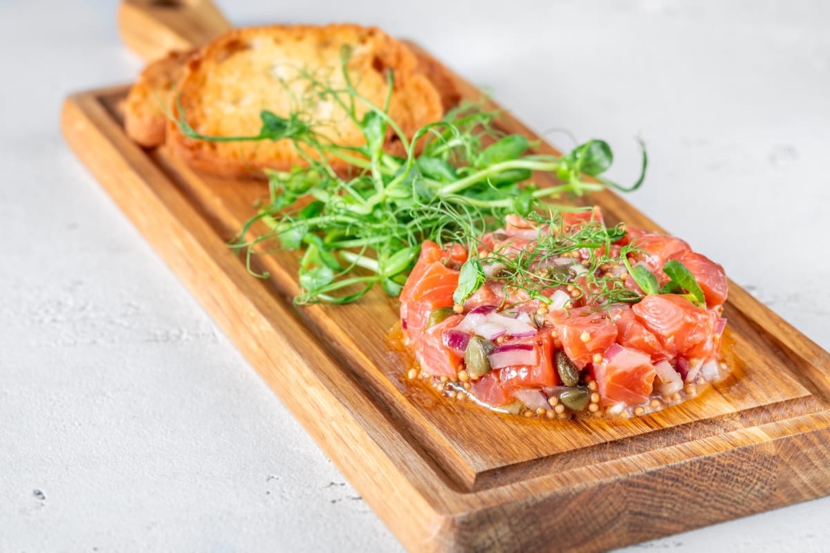 Portion de tartare de saumon