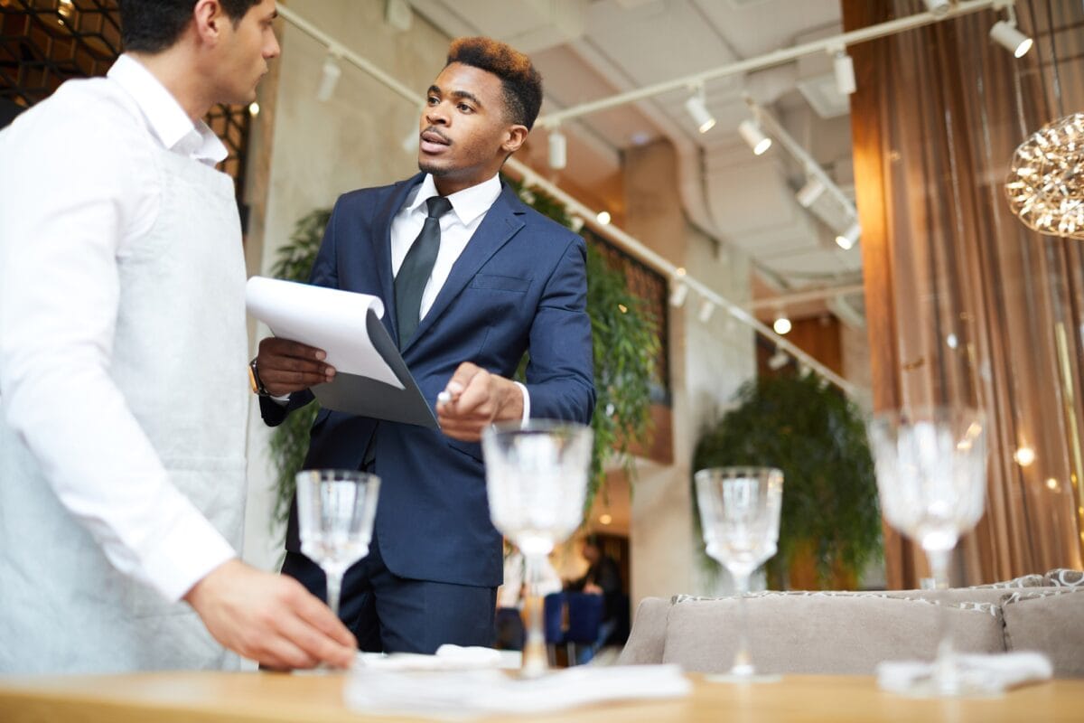 Preparation for the banquet at restaurant