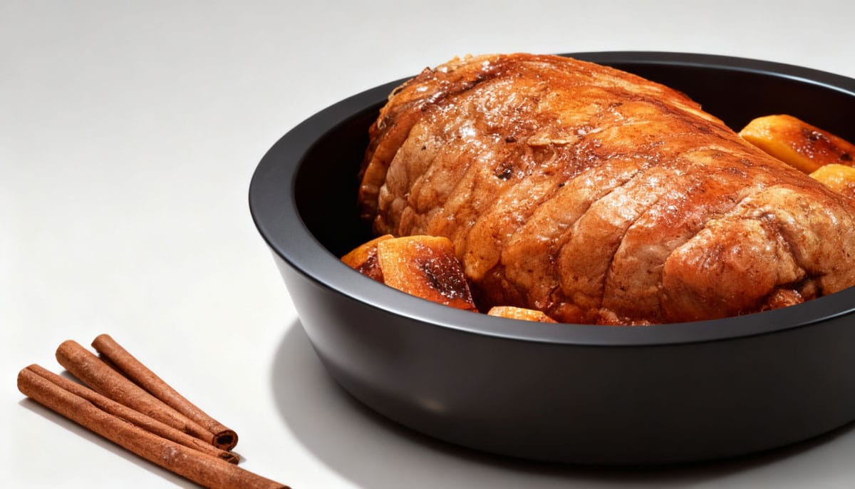 Rôti de porc aux pommes et à la cannelle