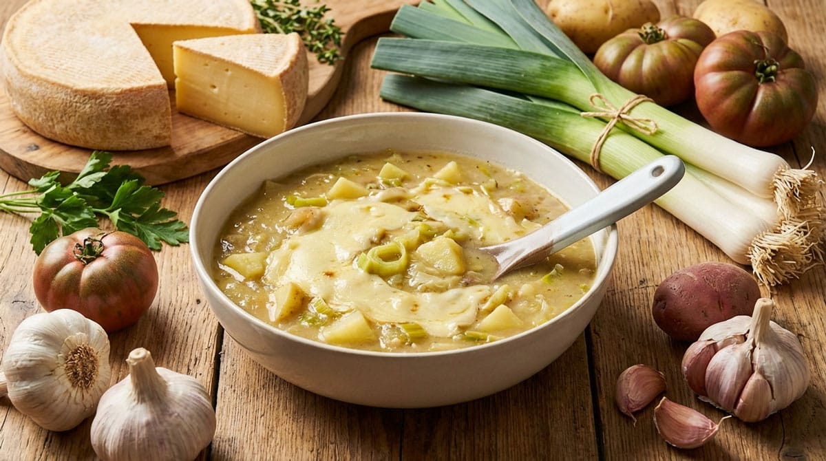Soupe auvergnate au cantal