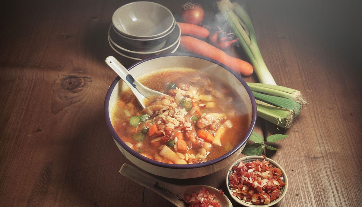 Soupe de filets de sole à la cantonaise