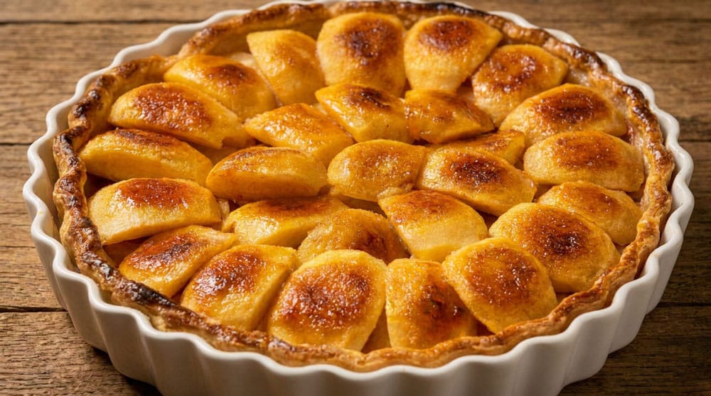 Tarte chaude flambée au calvados