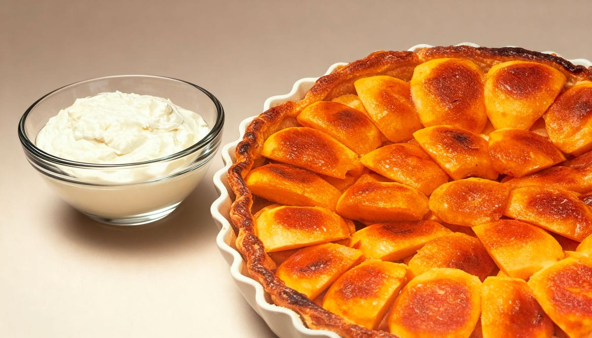 Tarte chaude flambée au calvados