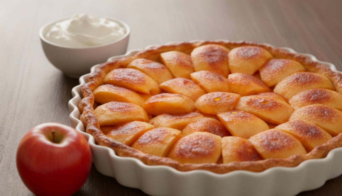 Tarte chaude flambée au calvados