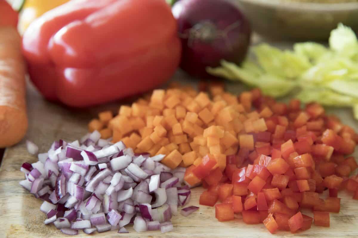 Three Vegetables Diced