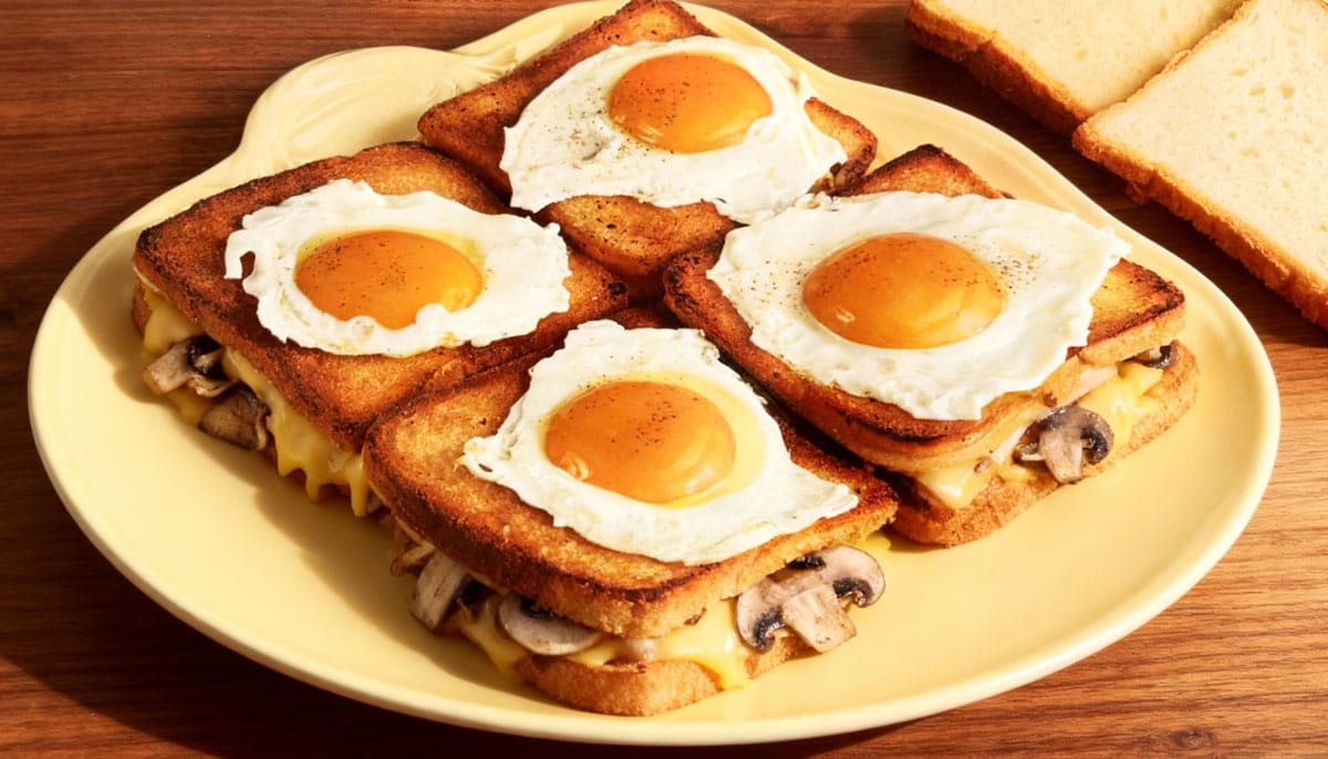 Toasts d'emmenthal et de champignons