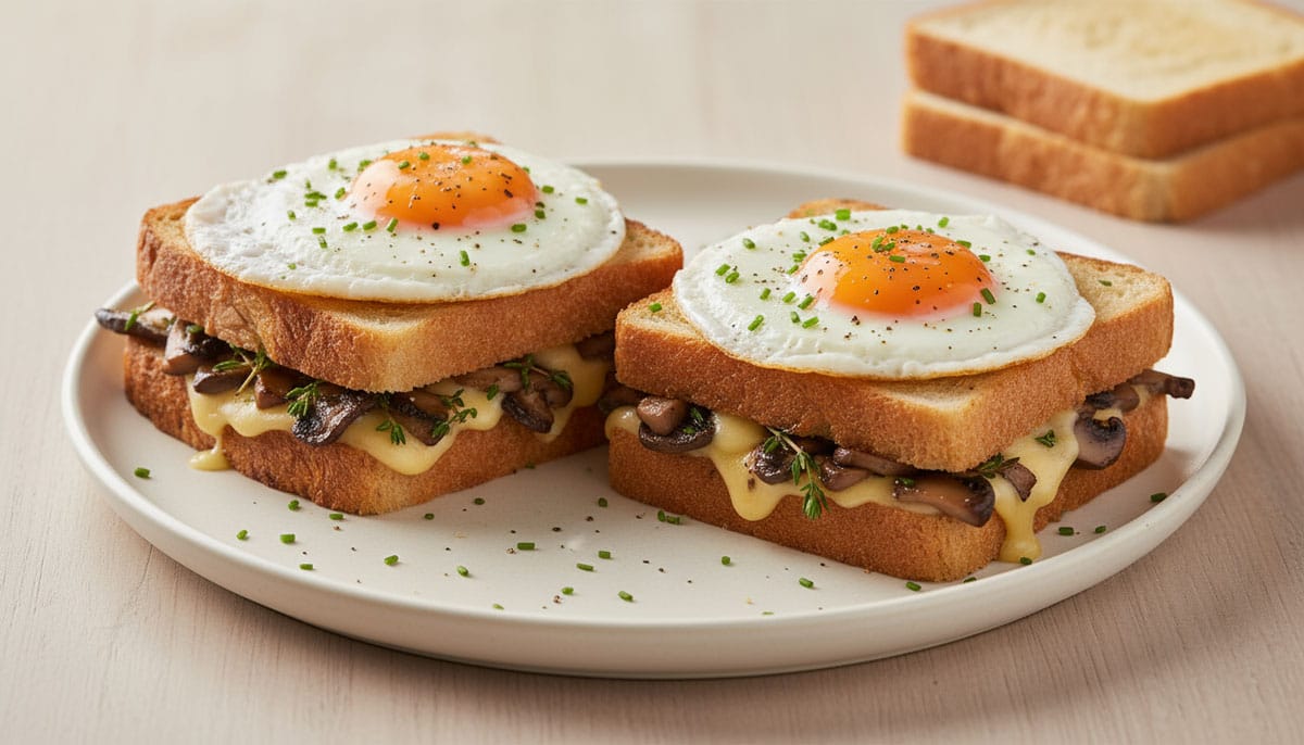 Toasts d'emmenthal et de champignons