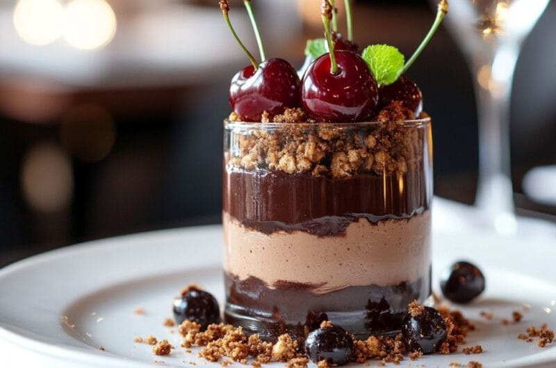 Recette de verrine façon forêt noire