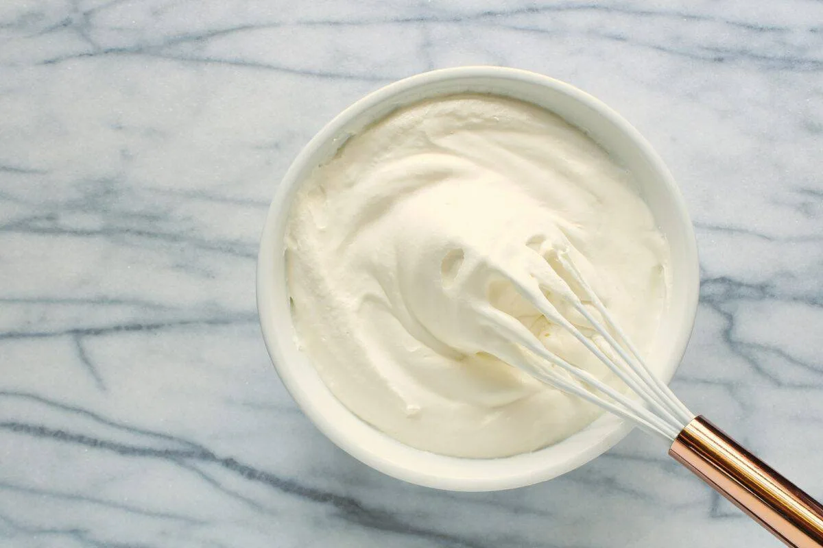Whipping cream with whisk