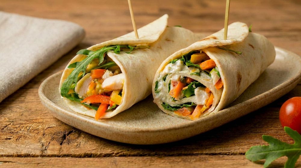 Wraps de crabe à la roquette