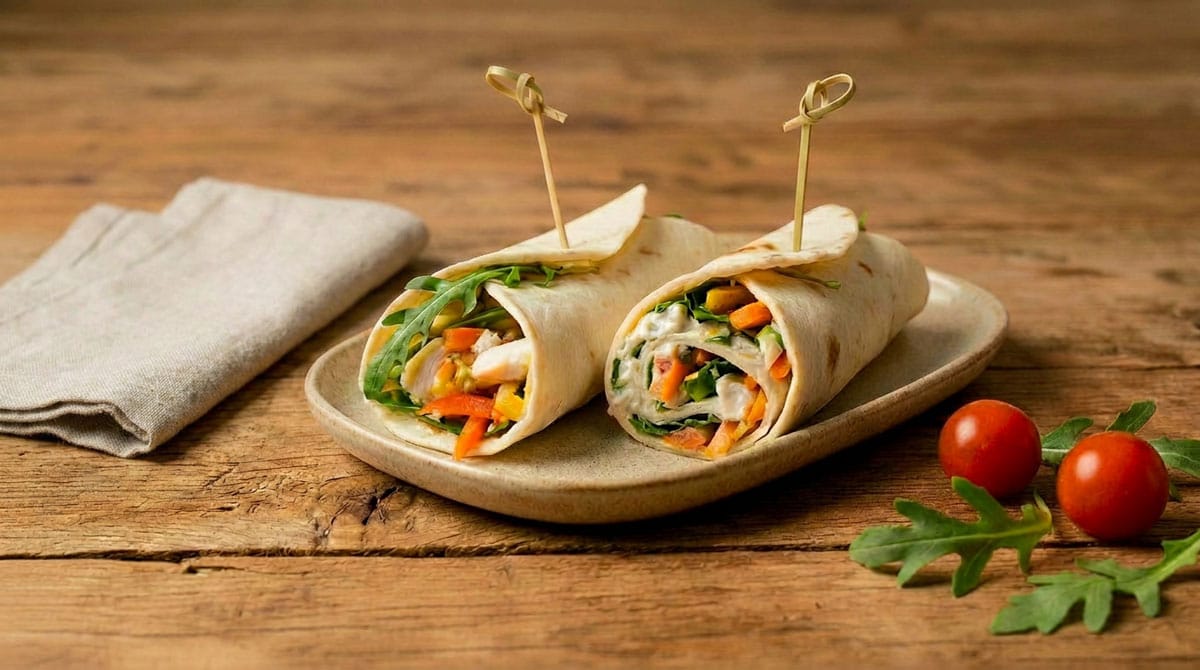 Wraps de crabe à la roquette